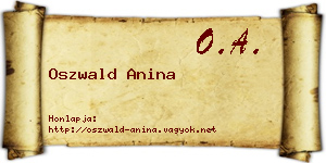 Oszwald Anina névjegykártya